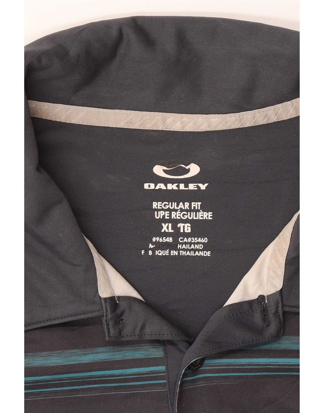 Męska koszulka polo o regularnym kroju Oakley XL w szare paski