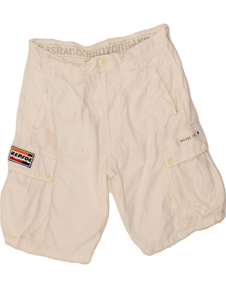 GAS Womens Cargo Shorts XL W36  White Cotton Vintage Gas and Second-Hand Gas from Messina Hembry 