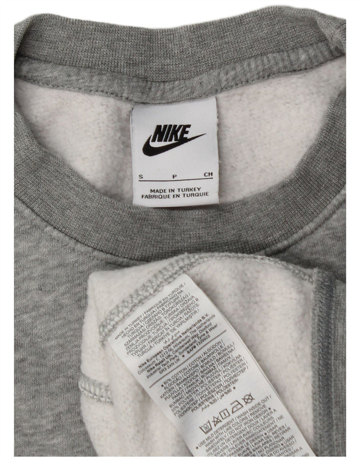 Męska bluza dresowa NIKE o luźnym kroju, mała, szara, bawełniana