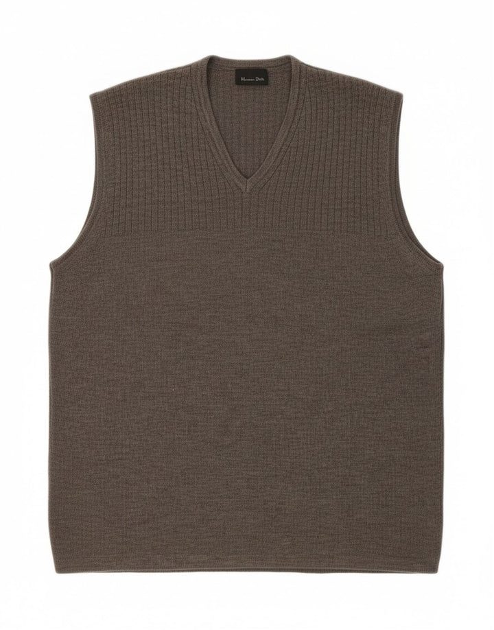 MASSIMO DUTTI Mens Vest Tank Top XL Grey New Wool