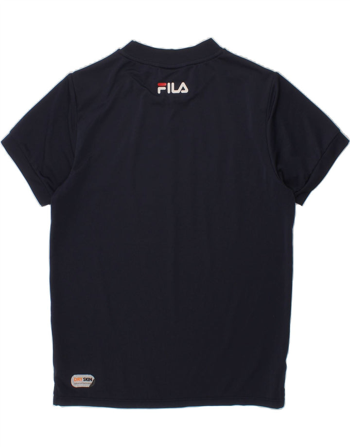 FILA Boys Graphic T-Shirt Top 7-8 Years Navy Blue Vintage Fila and Second-Hand Fila from Messina Hembry 