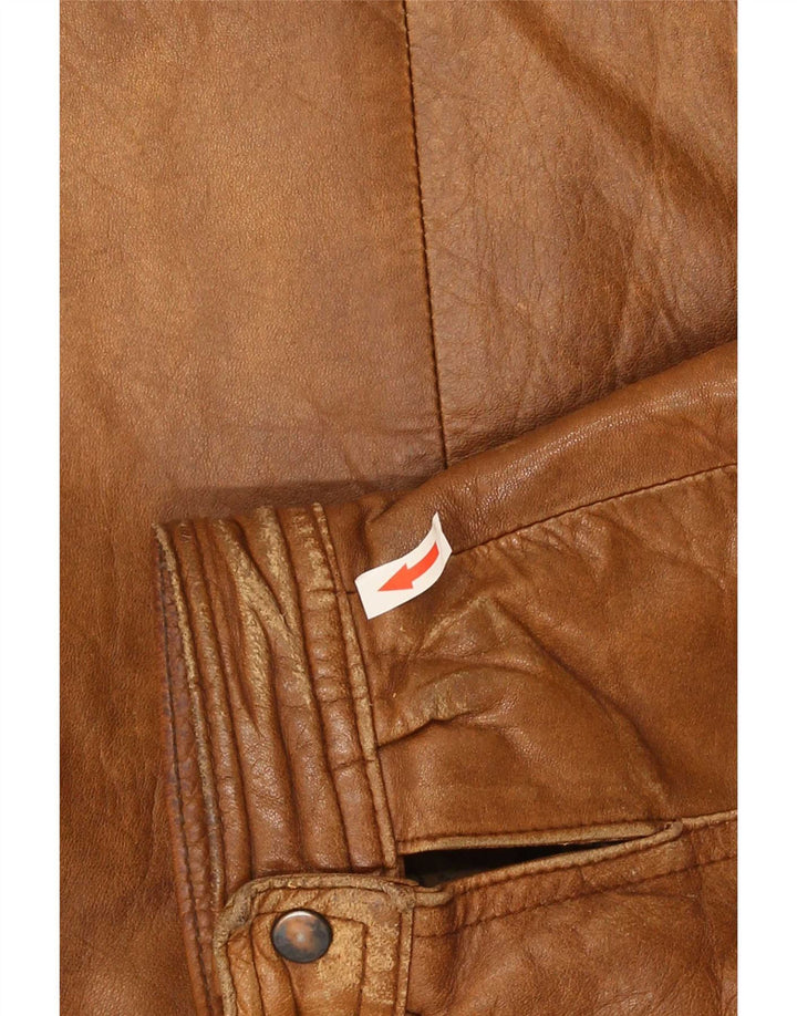 Vintage męska kurtka skórzana IT 56 2XL brązowa