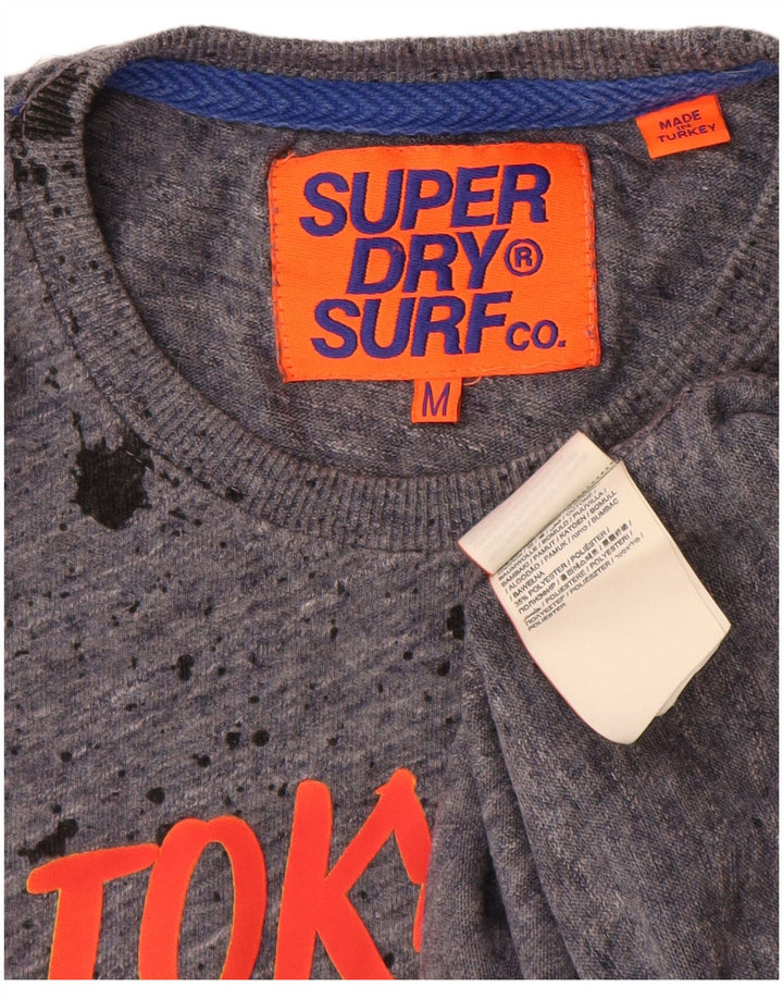 Męski T-shirt z grafiką Superdry, średnioszary, bawełniany Tie Dye