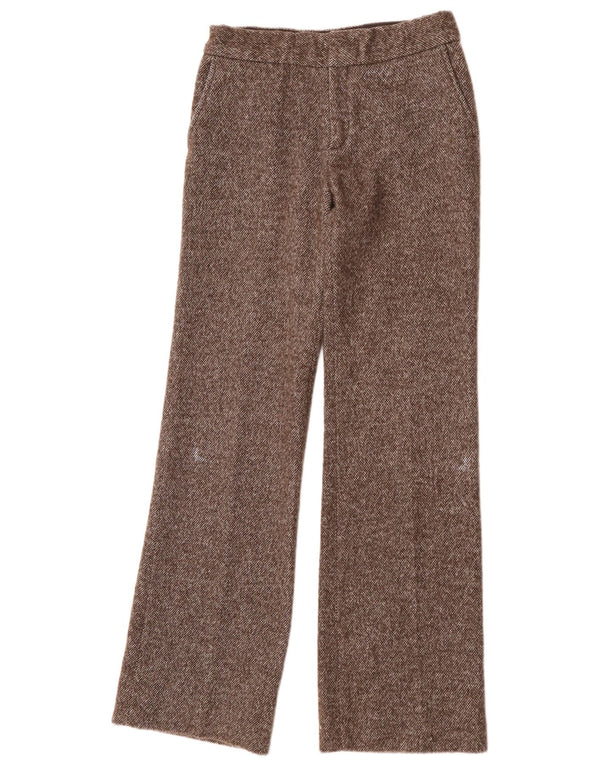 Damskie proste spodnie chino Zara EU 36 XS W26 L33 Brązowa wełna w cętki