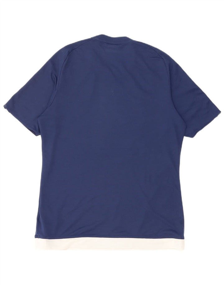 Męska koszulka Adidas Climalite Top, średnia, granatowa, poliester z blokami kolorów