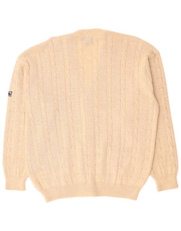 Męski sweter rozpinany NAVIGARE XL, beżowa, nakrapiana wełna merynosowa