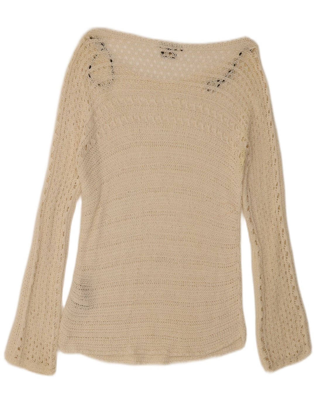 Damski top szydełkowy Massimo Dutti z długim rękawem, UK 12, średni, złamanej bieli, bawełniany