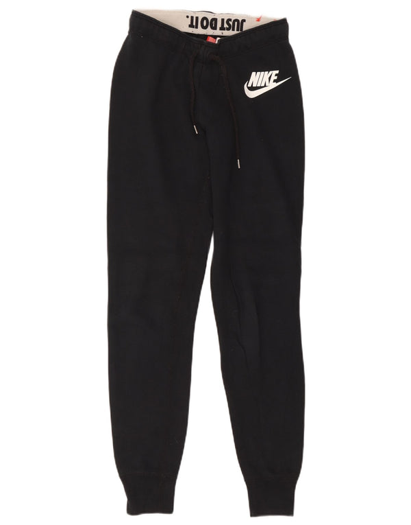 Damskie spodnie dresowe Nike Graphic Joggers UK 4 XS Czarna bawełna