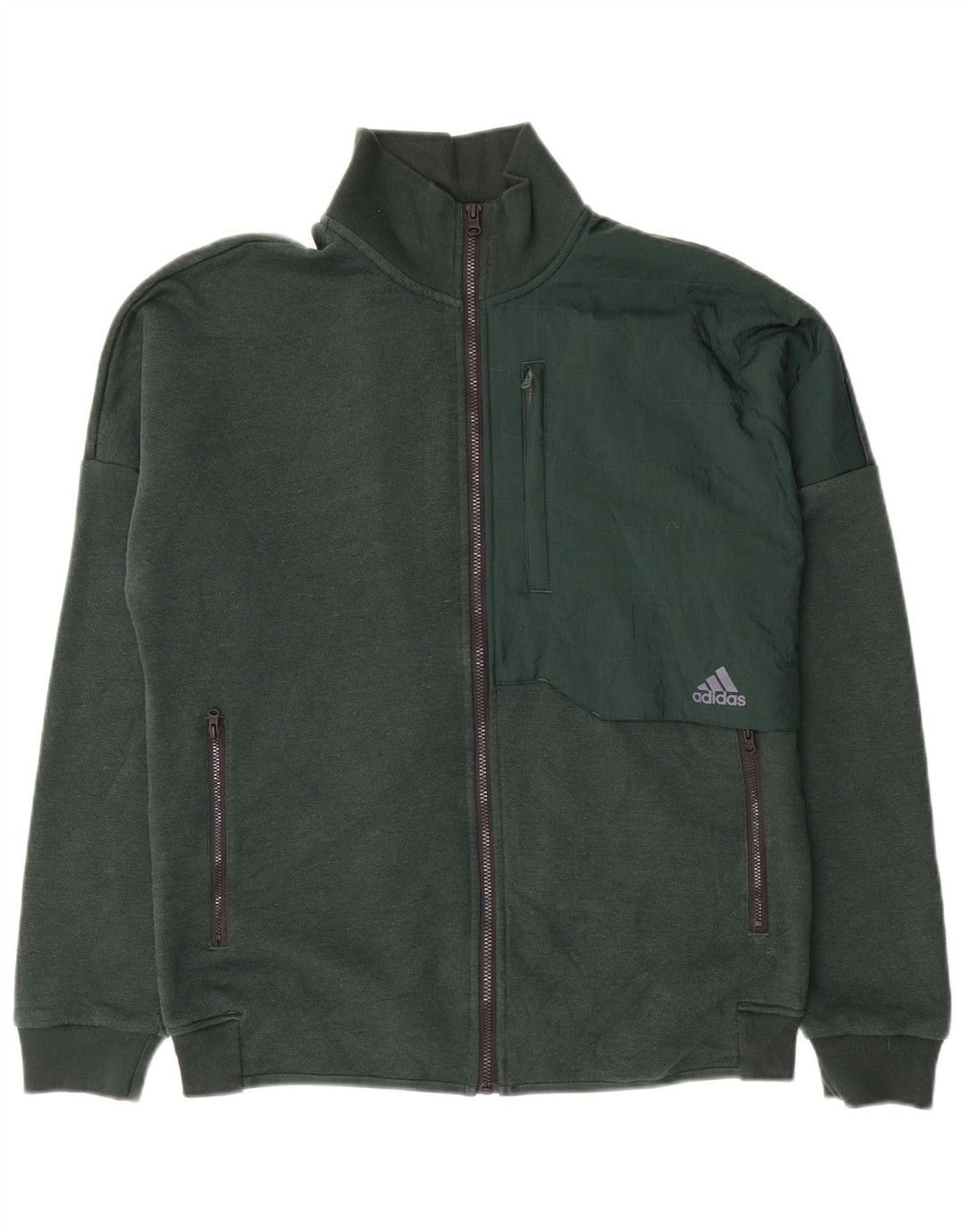 Adidas Męska bluza dresowa, średnia zielona bawełna