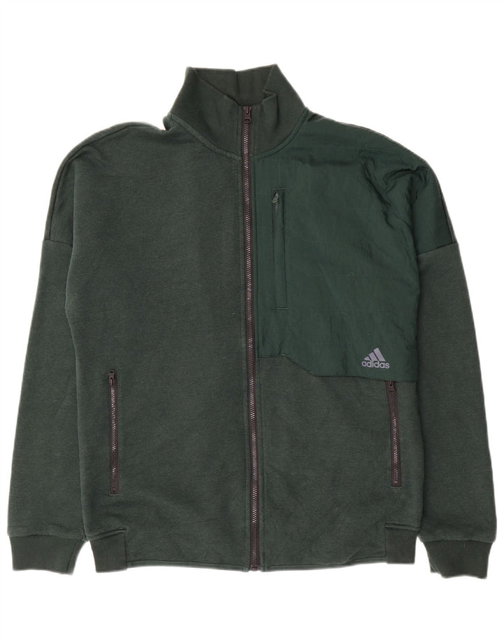 Adidas Męska bluza dresowa, średnia zielona bawełna