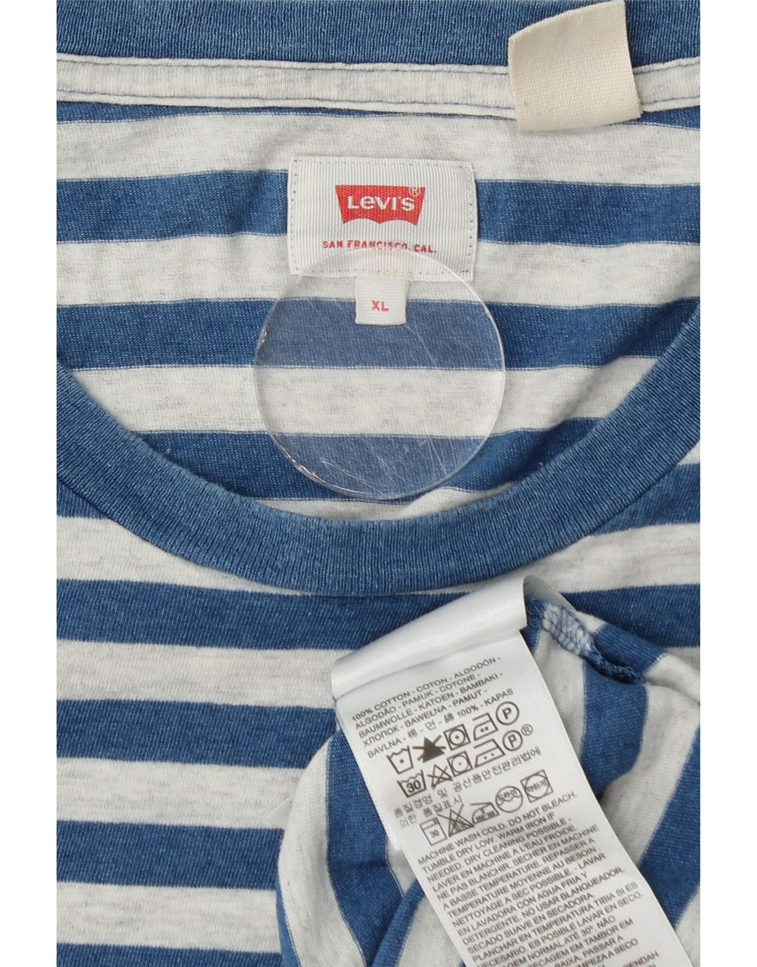 Męski t-shirt Levi's Top XL, bawełniany w niebieskie paski