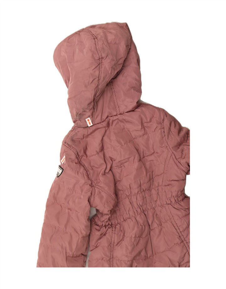 DKNY Girls Hooded Reversible Jacket 3-4 Years Pink Colourblock Polyester Vintage Dkny and Second-Hand Dkny from Messina Hembry 