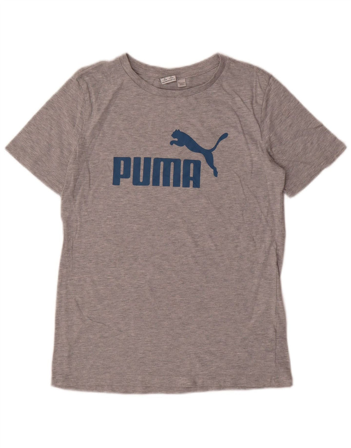 Chłopięcy T-shirt z grafiką PUMA, rozmiar 14-15 lat, duży, szary, bawełniany