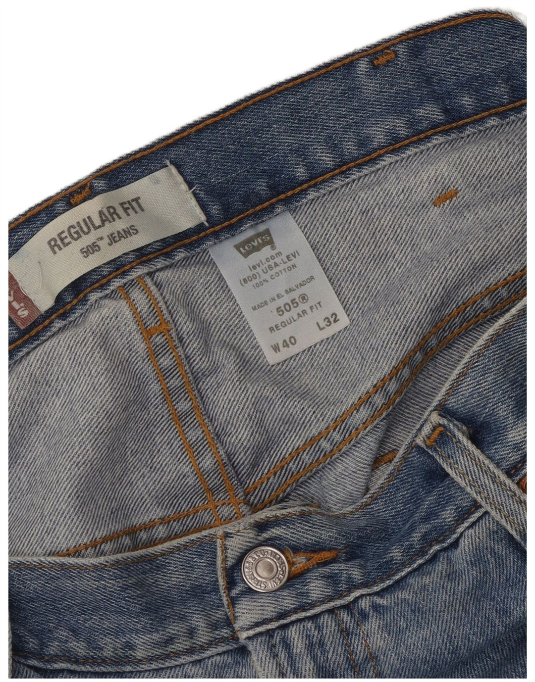 Męskie jeansy Levi's 505 o regularnym kroju W40 L32 Niebieska bawełna