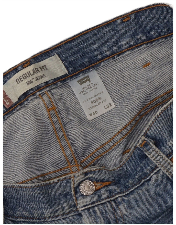 Męskie jeansy Levi's 505 o regularnym kroju W40 L32 Niebieska bawełna