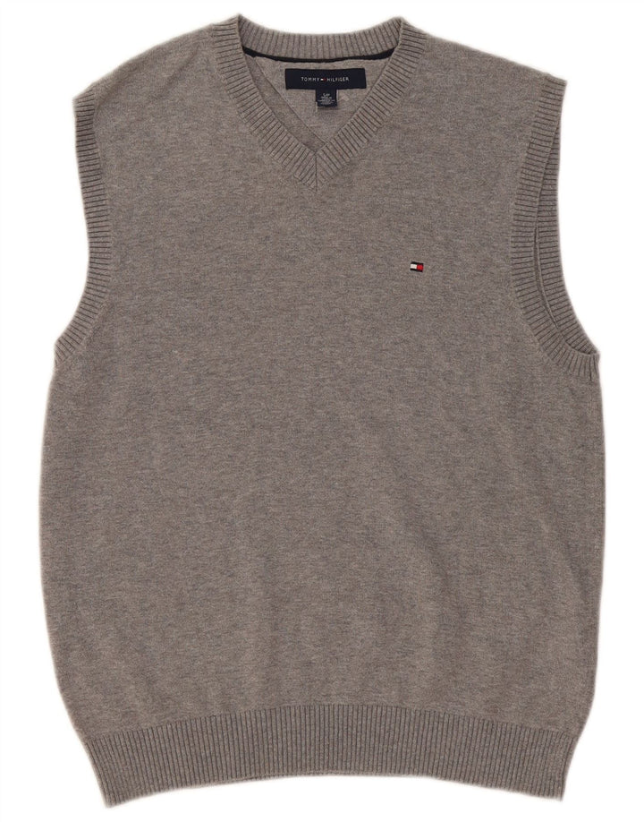 Męski podkoszulek Tommy Hilfiger z kamizelką, mały, szary, bawełniany