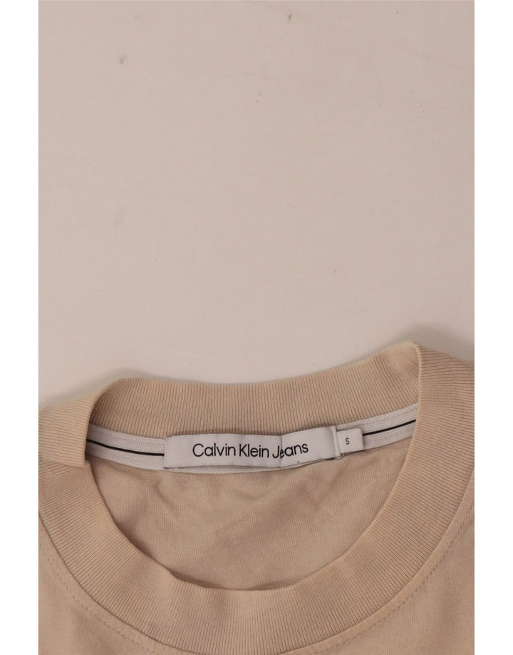 T-shirt męski Calvin Klein Jeans Top, mały, beżowy