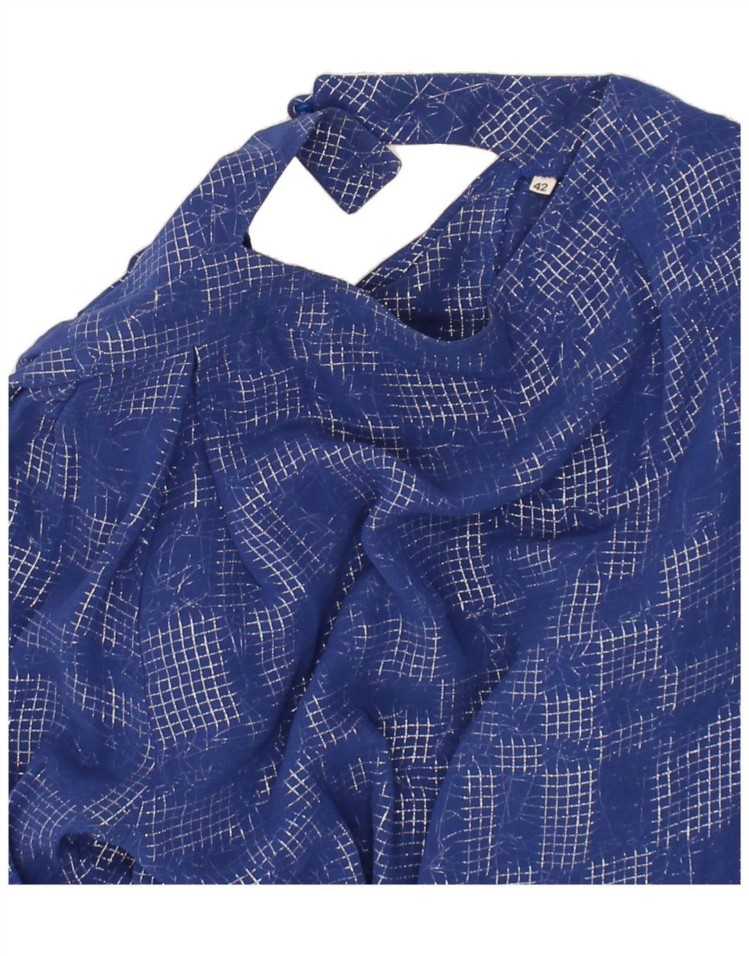 VINTAGE Womens Long Sleeve Blouse Top EU 46 XL Blue Check Viscose | Vintage Vintage | Thrift | Second-Hand Vintage | Used Clothing | Messina Hembry 