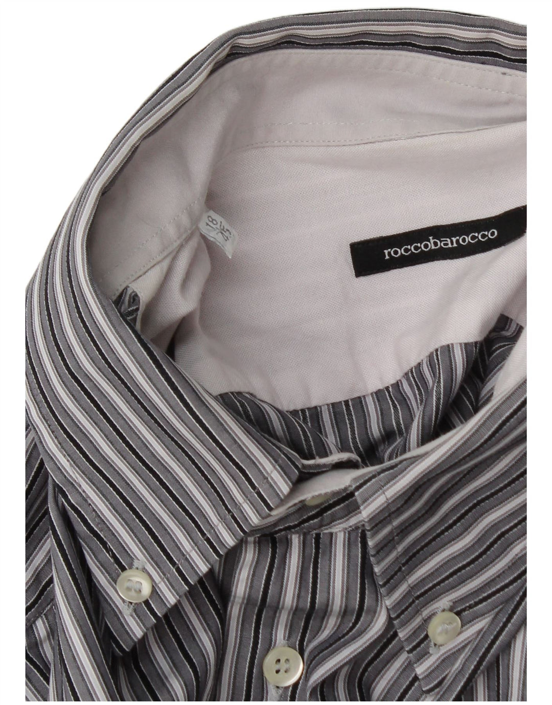Koszula męska Roccobarocco rozmiar 45 18 2XL szara w paski