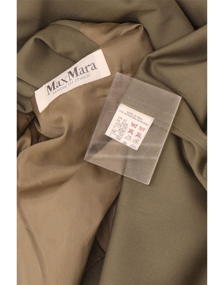 Max Mara Damski płaszcz oversize UK 14, duża wełna khaki