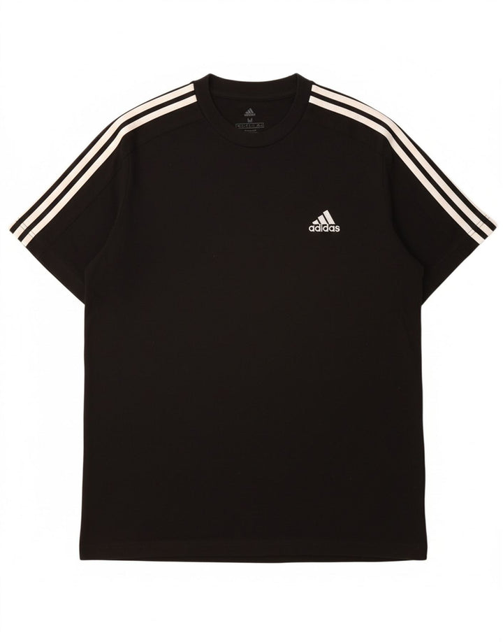 ADIDAS Mens T-Shirt Top Medium Black Vintage Adidas and Second-Hand Adidas from Messina Hembry 