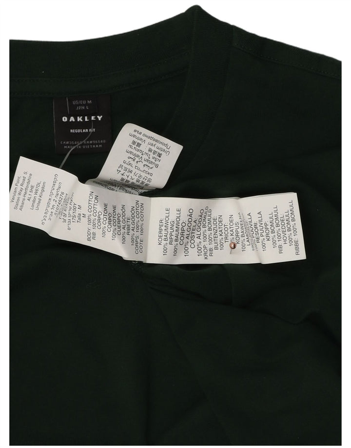 Męski top OAKLEY o regularnym kroju, z długim rękawem, średnio zielony, bawełniany