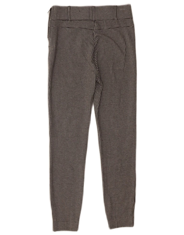 Spodnie damskie Zara Slim Casual, małe W26 L26, wiskoza w czarną kratkę