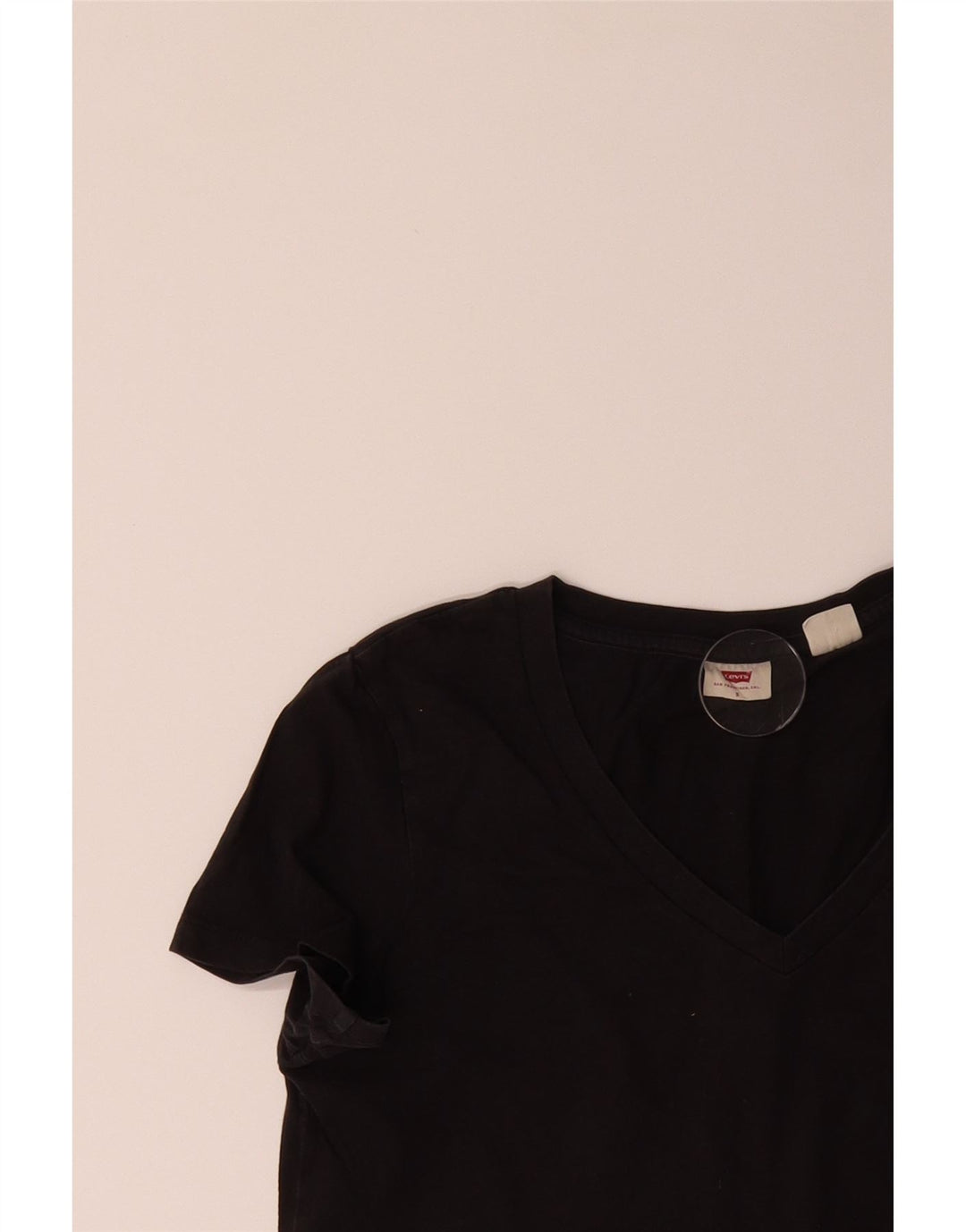 LEVI'S Womens T-Shirt Top UK 10 Small Black Vintage Levi's and Second-Hand Levi's from Messina Hembry 