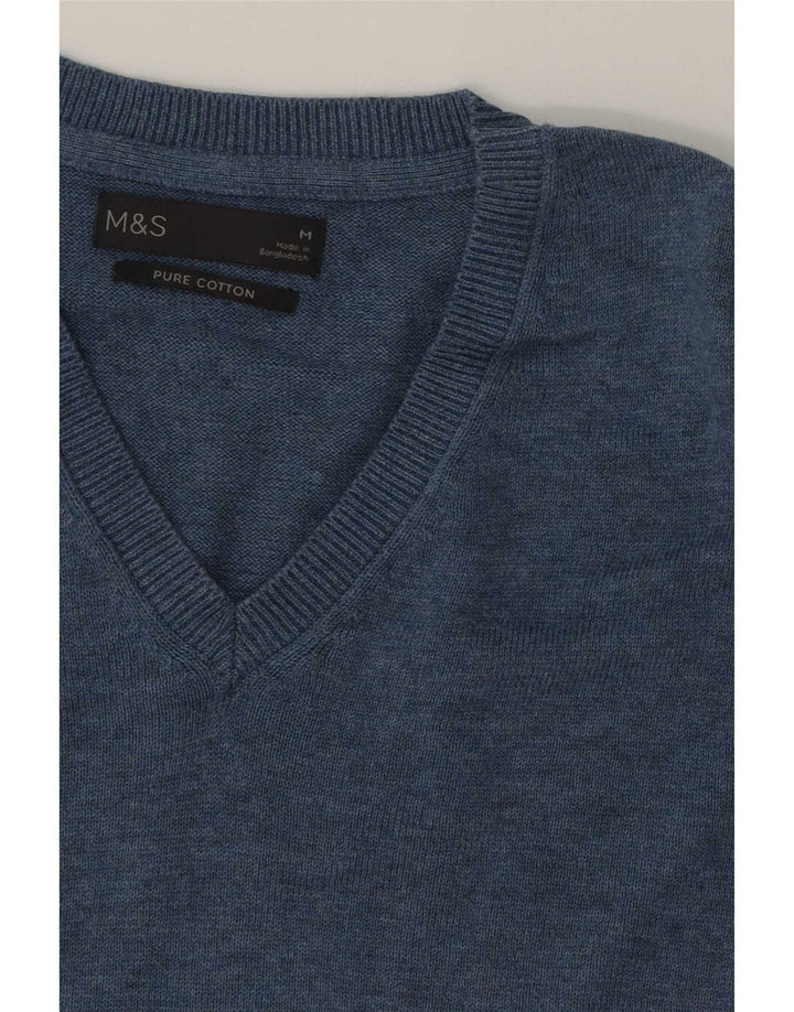 Marks & Spencer Męski podkoszulek bez rękawów w kolorze średnioniebieskim, bawełniany