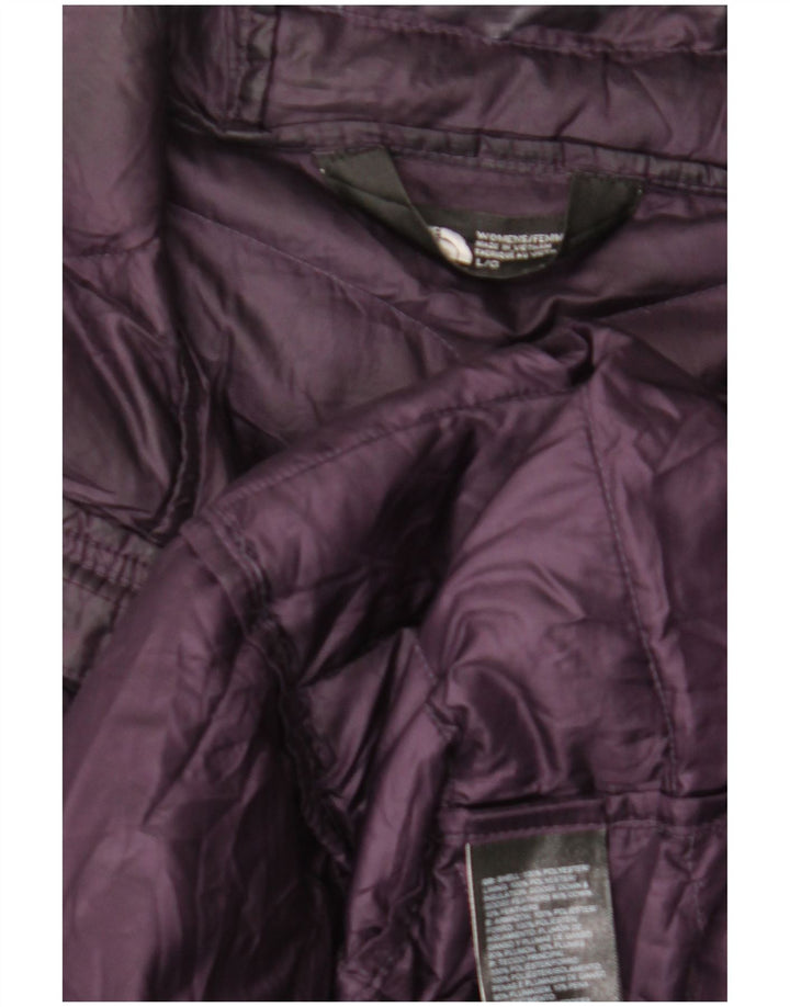 Damski ocieplany płaszcz z kapturem The North Face UK 16, duży, fioletowy poliester