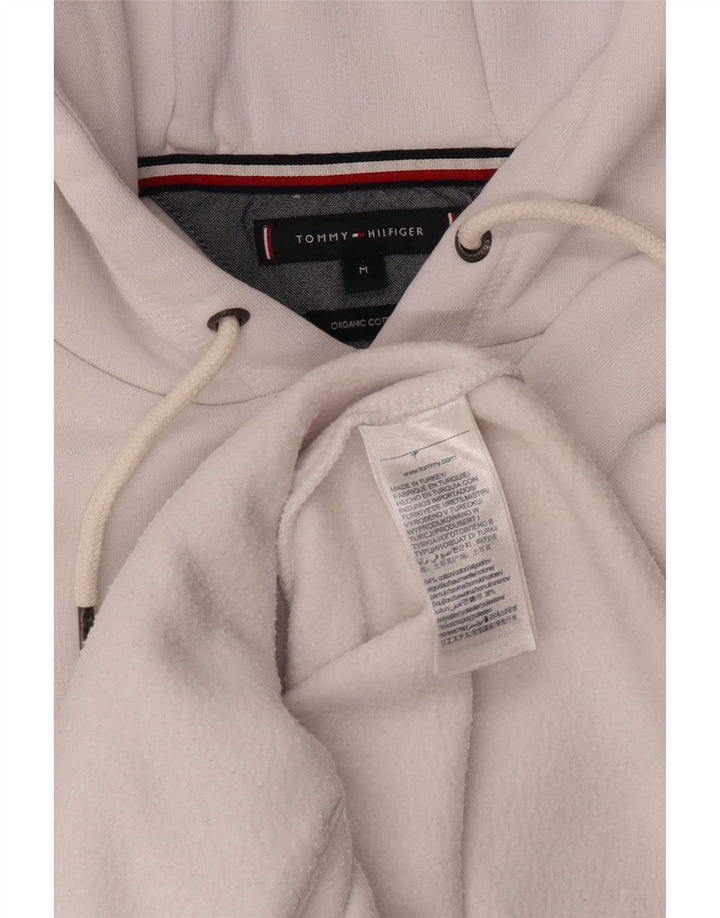 Męski sweter z kapturem i grafiką Tommy Hilfiger, średniej wielkości biała bawełna