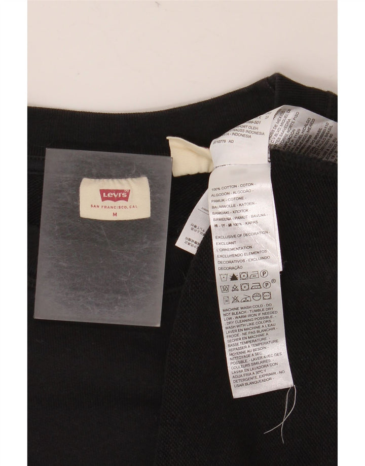 Damska bluza LEVI'S UK 14, średnia czarna bawełna