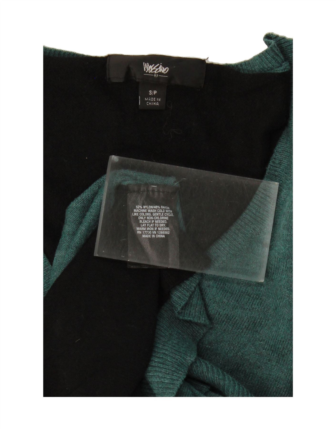 MOSSIMO Womens V-Neck Jumper Sweater UK 10 Small Green Colourblock Nylon Vintage Mossimo and Second-Hand Mossimo from Messina Hembry 