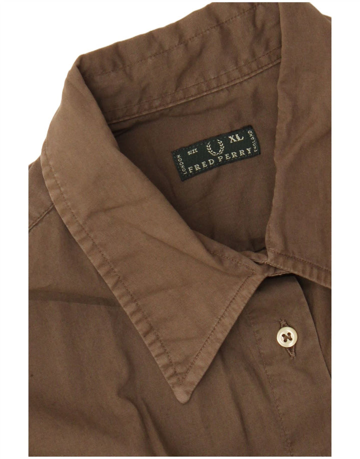 Koszula damska Fred Perry UK 18 XL, brązowa, bawełniana