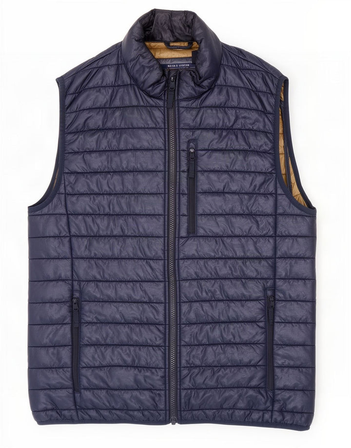 Męska wyściełana kamizelka J. Crew UK 36, mała, granatowa, nylonowa