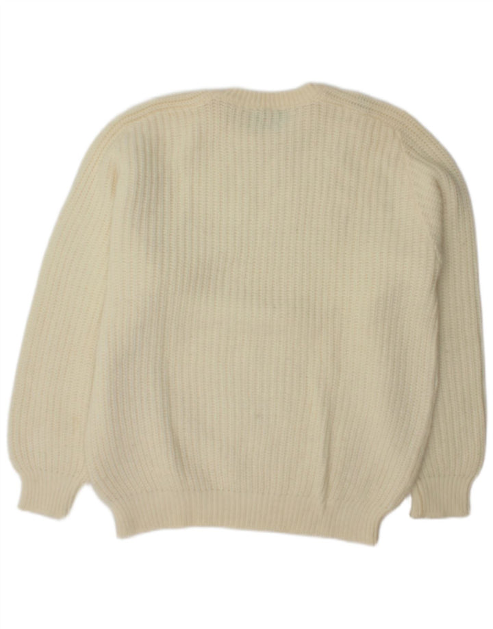 Męski sweter z dekoltem w łódkę Benetton XL w kolorze złamanej bieli