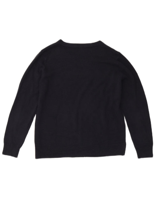 Marks & Spencer Damski sweter z dekoltem w łódkę, UK 14, średni granatowy