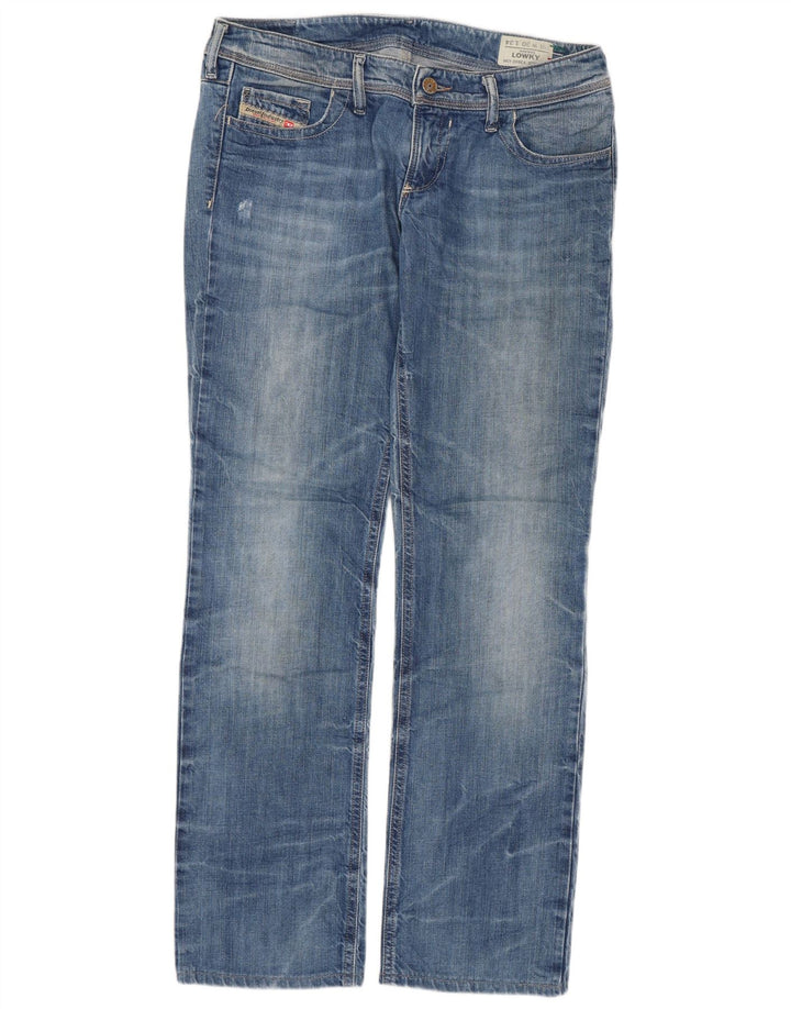 DIESEL Damskie jeansy Lowky Straight W30 L29 Niebieskie bawełniane