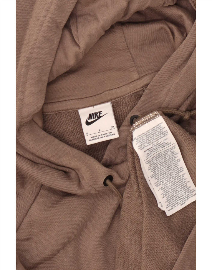 Męski sweter z kapturem Nike, mały, brązowy, bawełniany