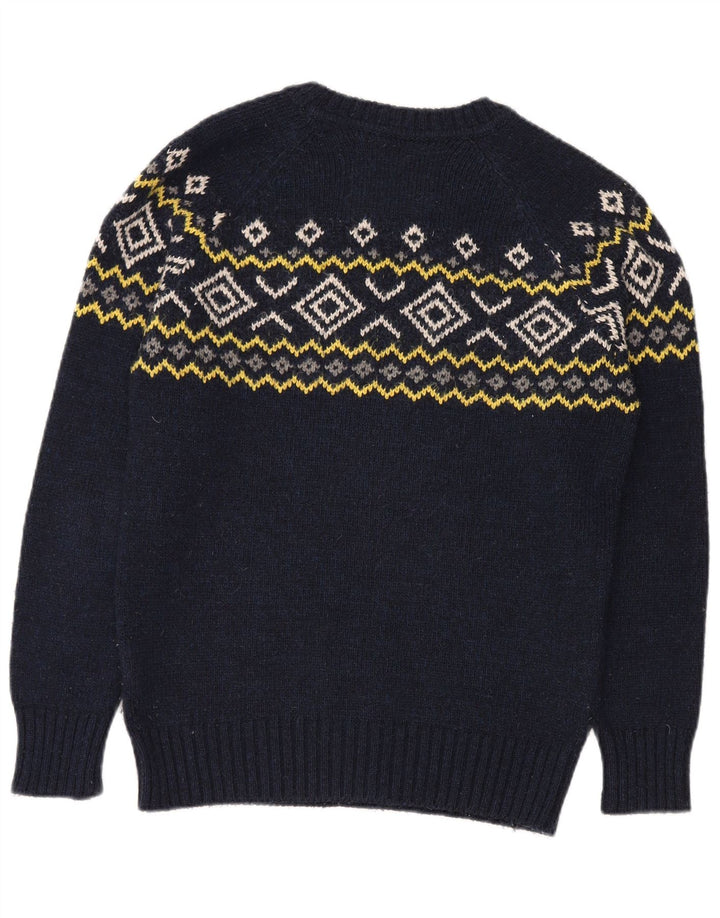 Męski sweter z okrągłym dekoltem Superdry, średni granatowy, akryl Fair Isle