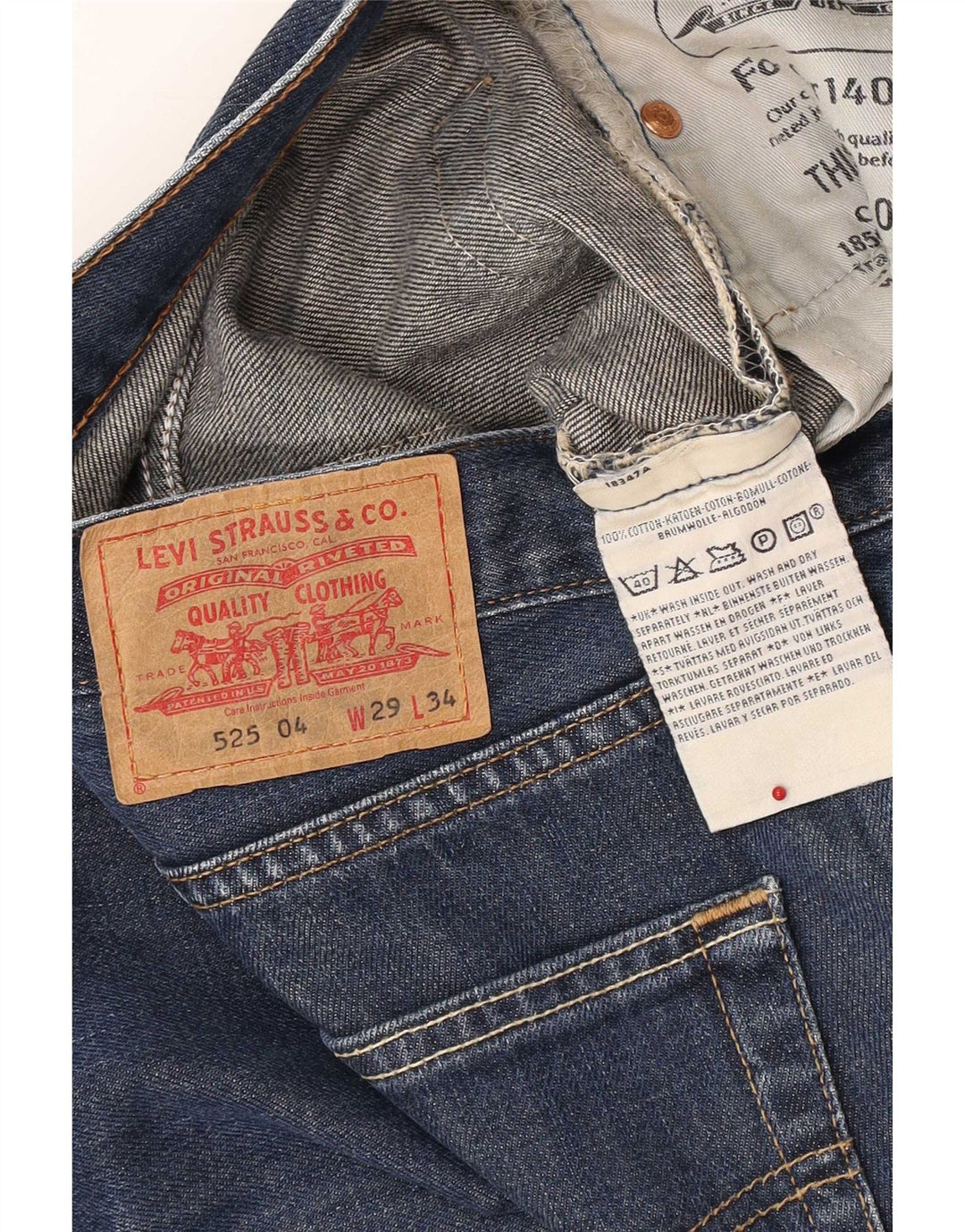 Męskie jeansy Levi's 525 Bootcut W29 L34 Niebieska bawełna
