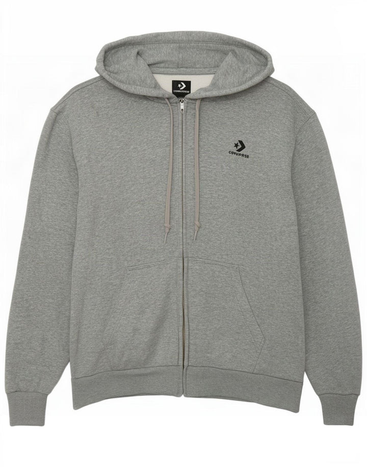 Converse Damski sweter z kapturem i zamkiem UK 14 Średnioszary, bawełniany nakrapiany