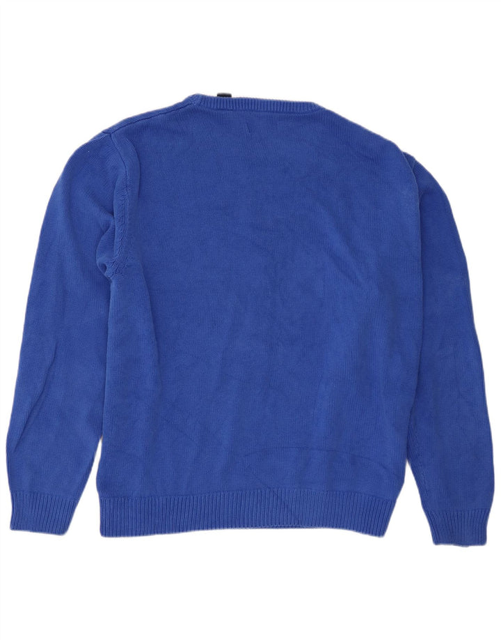 Męski sweter z dekoltem w łódkę Chaps 2XL, niebieska bawełna