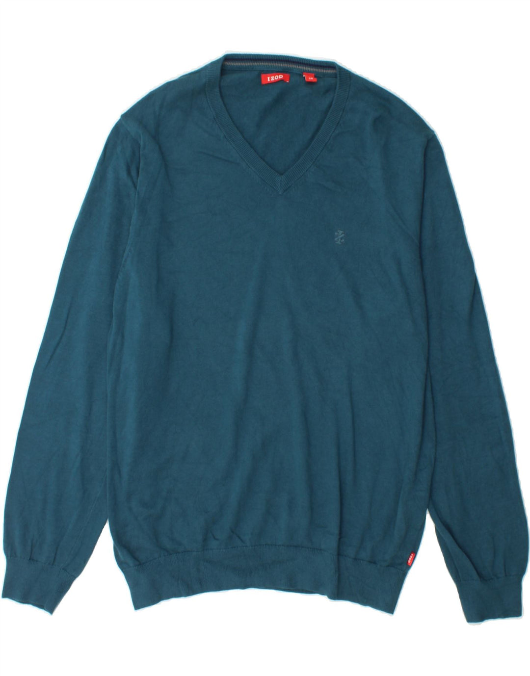 IZOD Mens V-Neck Jumper Sweater Large Blue Cotton Vintage Izod and Second-Hand Izod from Messina Hembry 