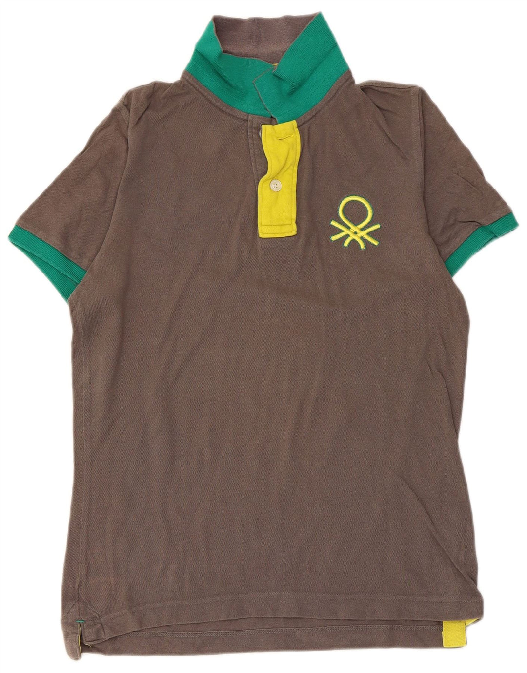 Męska koszulka polo BENETTON, średnioszara, bawełniana