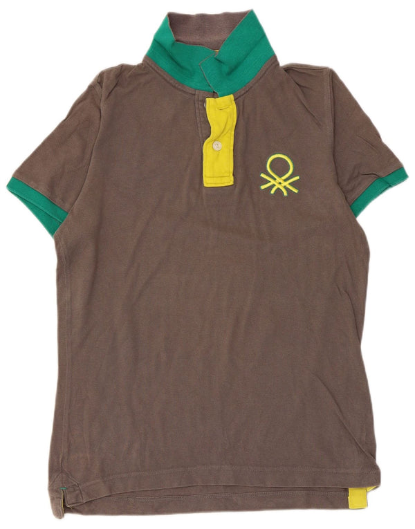 Męska koszulka polo BENETTON, średnioszara, bawełniana