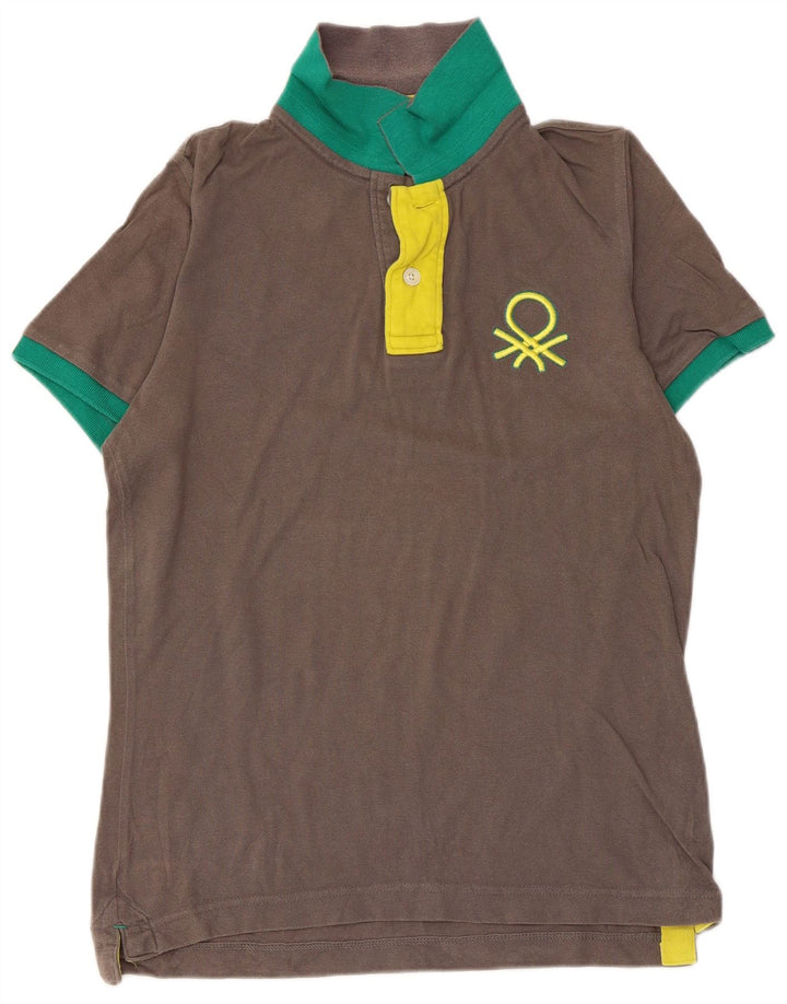 Męska koszulka polo BENETTON, średnioszara, bawełniana