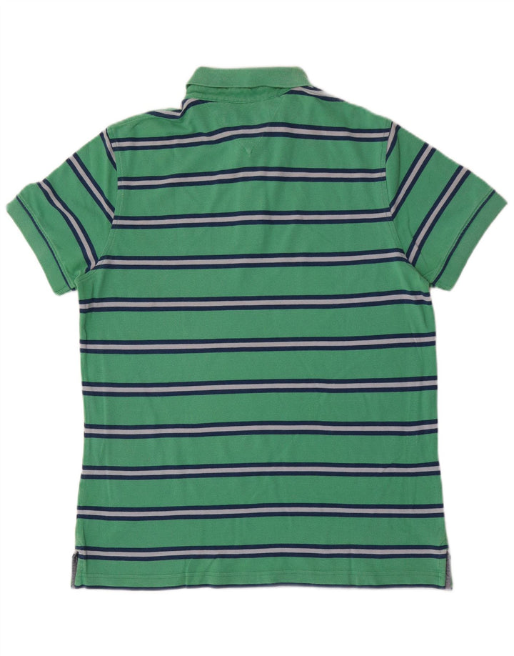 Męska koszulka polo Tommy Hilfiger o dopasowanym kroju, w średnie zielone paski