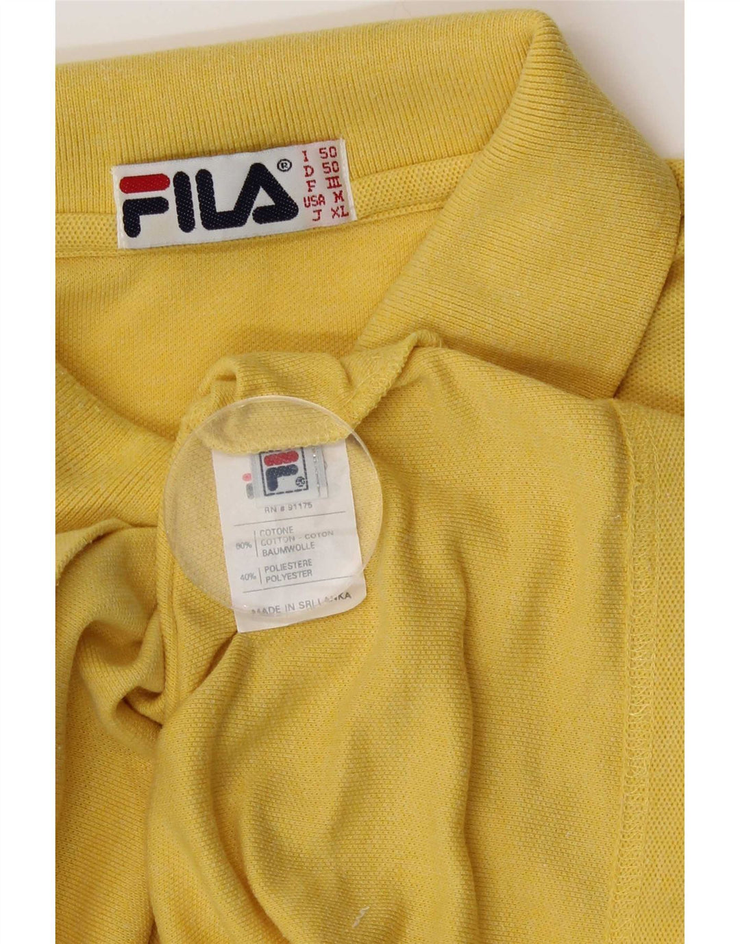 Męska koszulka polo Fila IT 50, średnia żółta bawełna