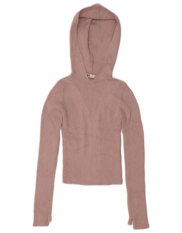Damski sweter z kapturem Zara, UK 12, średnioróżowy, wiskoza